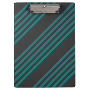 Aquamarine und kohle-fünf Streifen Klemmbrett