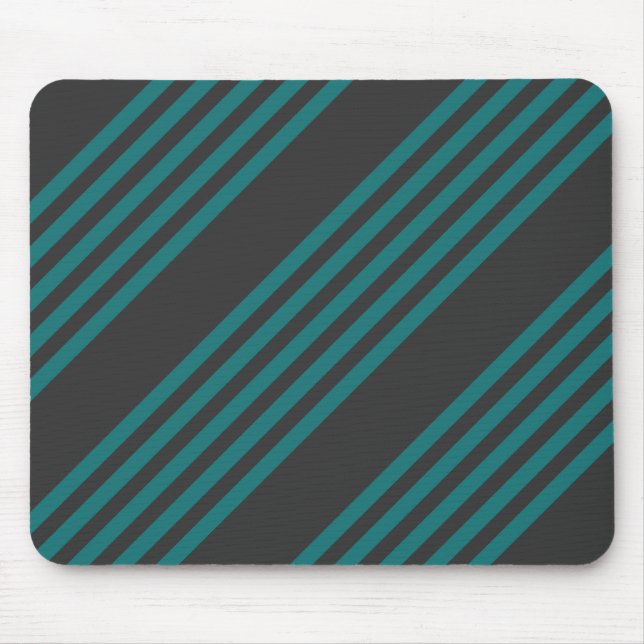 Aquamarine und kohle-fünf Streifen Mousepad (Vorne)