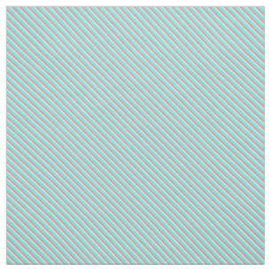 Aquamarine und korallenrote Streifen Stoff