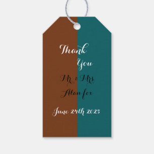 Aquamarine und kupferfarbene Gift-Tags Geschenkanhänger