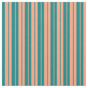 Aquamarine und leichte Lachsfarbene Streifen Stoff