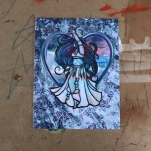Aquamarine und Lila Bly Dancer Liebe Postkarte