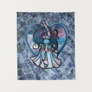 Aquamarine und Lila Bly Dancer Liebe Wandteppich