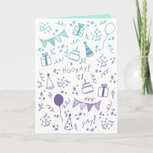 Aquamarine und Lila Celebration Card Karte