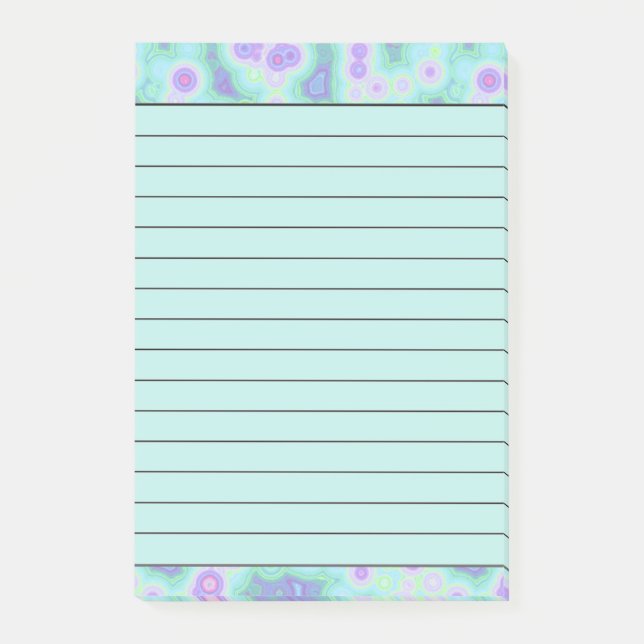 Aquamarine und lila gefärbte Krawatte Post-it Klebezettel (Vorderseite)