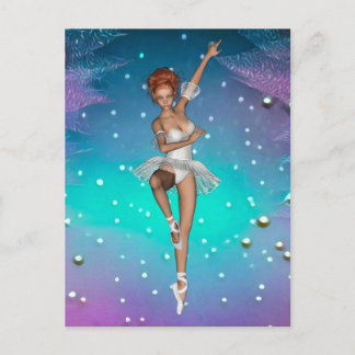 Aquamarine und Lila Perlen der Ballerina Postkarte
