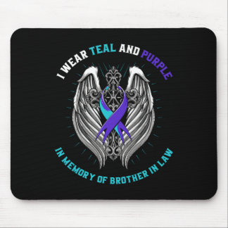 Aquamarine und Lila Selbstmordbewusstsein Bruder i Mousepad