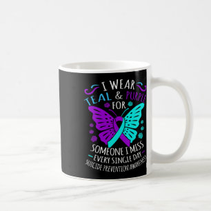 Aquamarine und Lila Unterstützung des Selbstmords Kaffeetasse