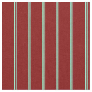 Aquamarine und Maroon Streifen Stoff