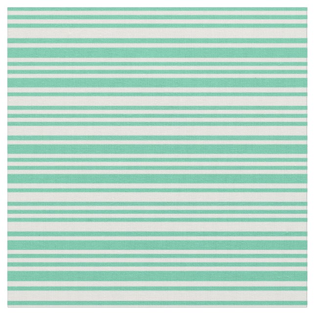 Aquamarine und Minzcreme, gestreift Stoff (Nahaufnahme)