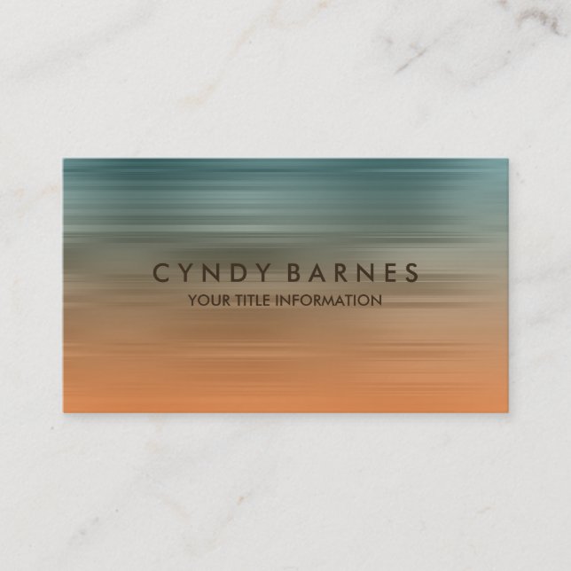 Aquamarine und Orange Strip Business Card Visitenkarte (Vorderseite)