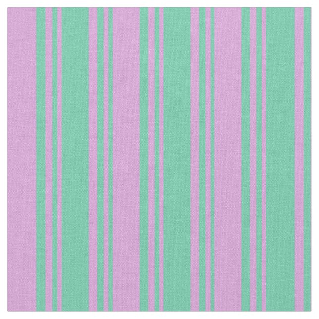 Aquamarine und Pflaumenfarbenes Muster Stoff (Nahaufnahme)