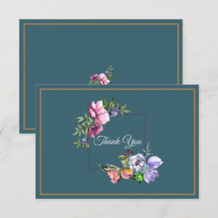 Aquamarine und rosa Blume Einladung