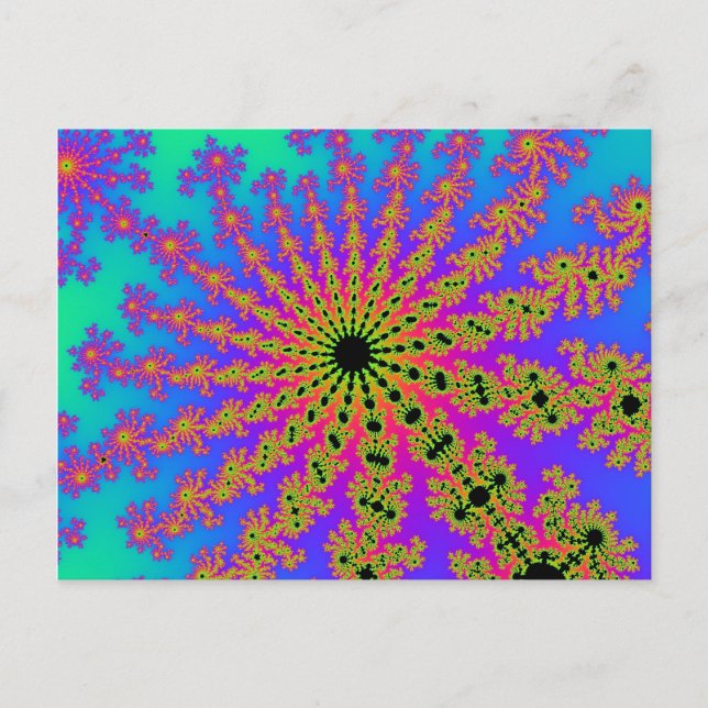 Aquamarine und rosa Burst Postkarte (Vorderseite)