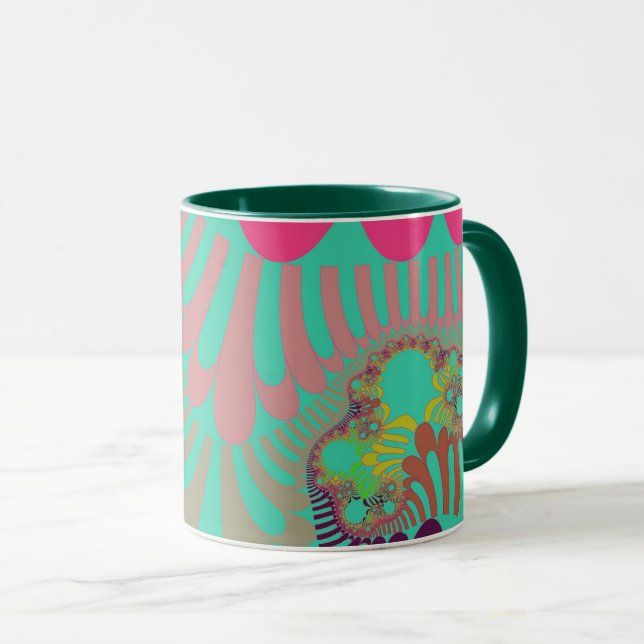 Aquamarine und rosa Mod Tasse (VorderseiteRechts)