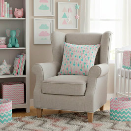 Aquamarine und rosa Pfeile Kissen