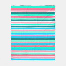 Aquamarine und rosa Streifen Fleecedecke