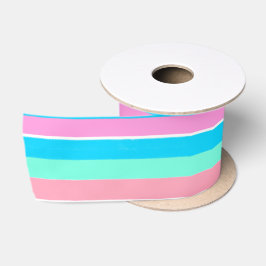 Aquamarine und rosa Streifen Satinband