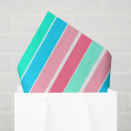 Aquamarine und rosa Streifen Seidenpapier