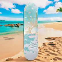 Aquamarine und rosafarbene Küstenwellen Frauen Anf