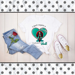 Aquamarine und Rote Rosen Zuckerschädel T-Shirt