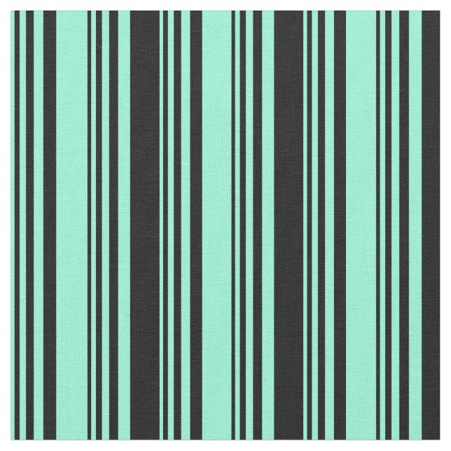 Aquamarine und schwarz gefärbtes Muster Stoff (Nahaufnahme)