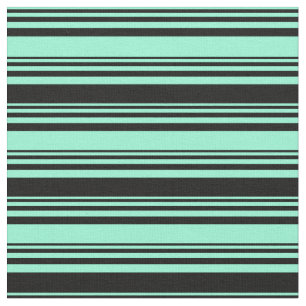 Aquamarine und schwarz gefärbtes Streifen-/Blattmu Stoff