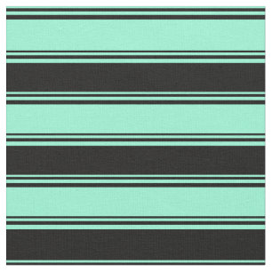Aquamarine und schwarze farbige Linien Stoff