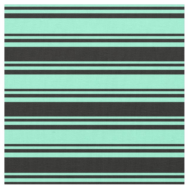 Aquamarine und schwarze Farbmuster Stoff (Nahaufnahme)