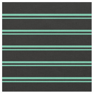 Aquamarine und schwarze Linde/Streifenmuster Stoff