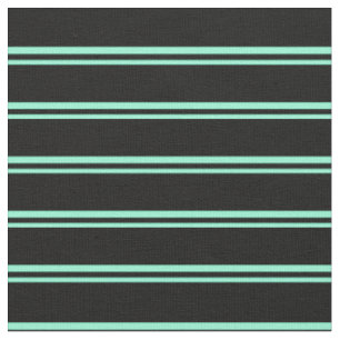 Aquamarine und schwarze Linde/Streifenmuster Stoff