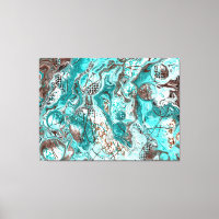 Aquamarine und schwarze Marmorflüssigkeit Kunst