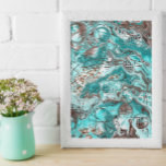 Aquamarine und schwarze Marmorflüssigkeit Kunst Leinwanddruck<br><div class="desc">Aquamarine und schwarze Marmor Flüssigkunst,  digitale Kunst pour painting.</div>
