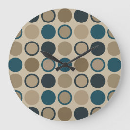 Aquamarine und Touch Circles Große Wanduhr