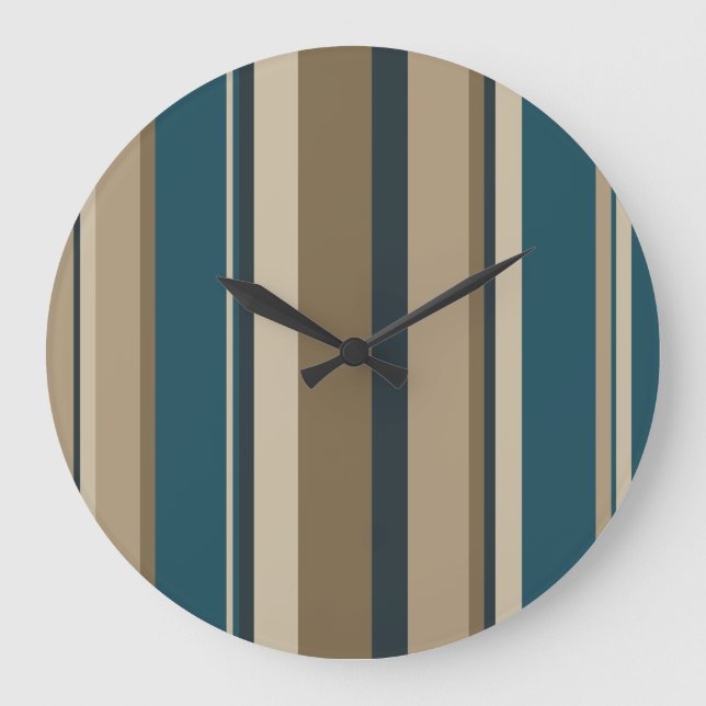 Aquamarine und Touch Circles Große Wanduhr (Vorderseite)