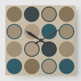 Aquamarine und Touch Circles Quadratische Wanduhr
