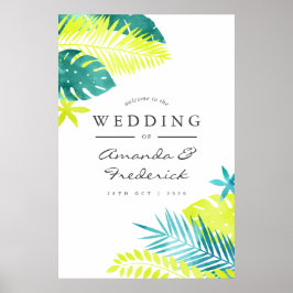 Aquamarine und tropische Hochzeit von Lemon Poster