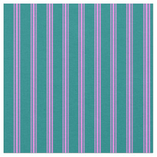 Aquamarine und violette Streifen/Linienmuster Stoff
