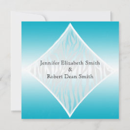 Aquamarine und weiße einladung