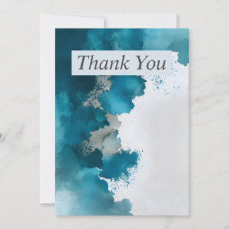 Aquamarine und weiße Farbe Farbe Danke Karte