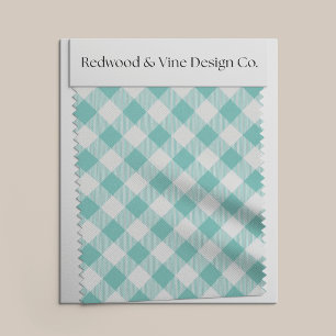 Aquamarine und weiße große Diagonal Gingham Karier Stoff