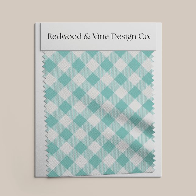 Aquamarine und weiße große Diagonal Gingham Karier Stoff (Von Creator hochgeladen)