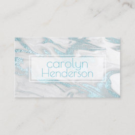 Aquamarine und weiße Marmorkarte Visitenkarte