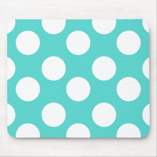 Aquamarine und weiße Polka-Punkt-Mausunterlage Mousepad