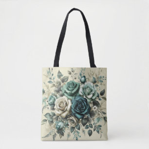 Aquamarine und weiße Rosen