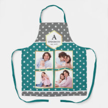 Aquamarine und weiße Sternenmuster FotoCollage