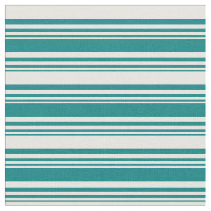 Aquamarine und weiße Streifen-/Linenmuster Stoff