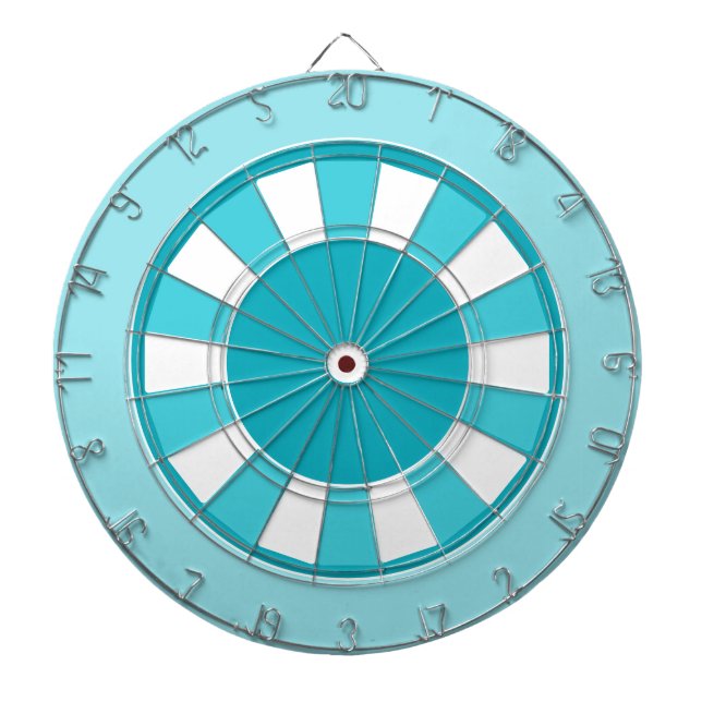 Aquamarine und weiße Tafel Dartscheibe (vorne)