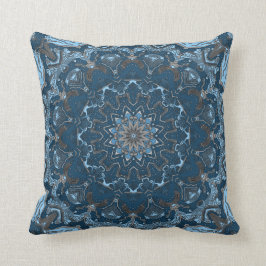 Aquamarine und weiße Tapisserie-Kissen Kissen