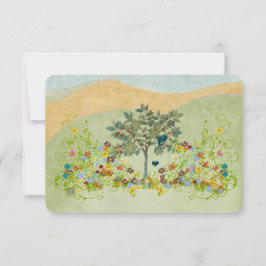 Aquamarine Vintage Love Bird Blume Swirl Wedding R RSVP Karte